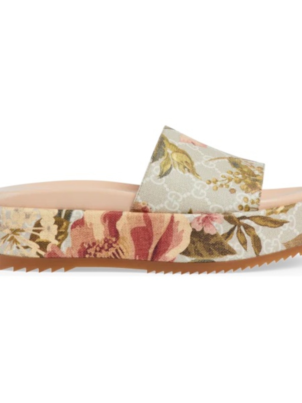 GUCCI Floral Platform Slide Sandal